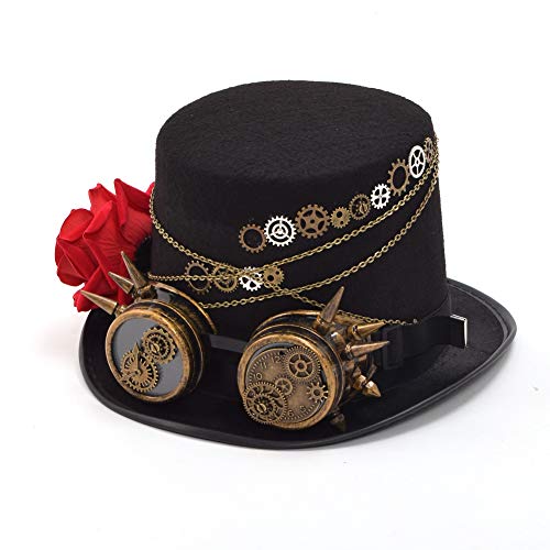 BLESSUME Sombrero Steampunk Gótico Chistera