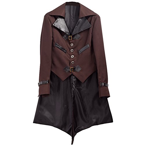 BESSUME De los Hombres gótico Chaqueta Victoriano Steampunk VTG Capa Chaqueta