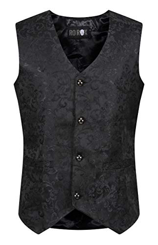 Ro Rox Chaleco Brocado Formal para Hombres de Gótico Steampunk