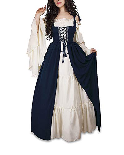 Guiran Vestido Vintage Mujer Medievales Disfraz Renacentista Cosplay de Halloween