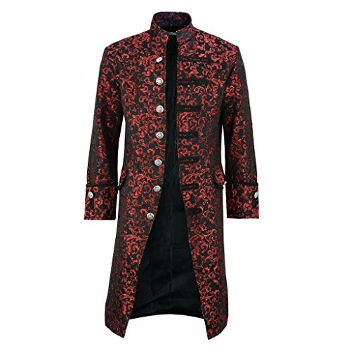 STRIR Chaqueta Abrigo Steampunk para Hombres Abrigo Renacentista Medieval Classic Chaqueta GóTico Traje Uniforme Praty Abrigo De Ropa