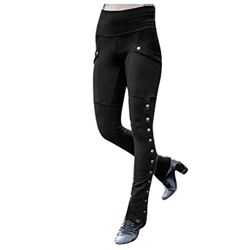 Buyaole Pantalones Mujer Casual,Pantalones Casuales De BotóN Sexy De Moda para Mujer Leggings Largos De PantalóN Largos De Milicia