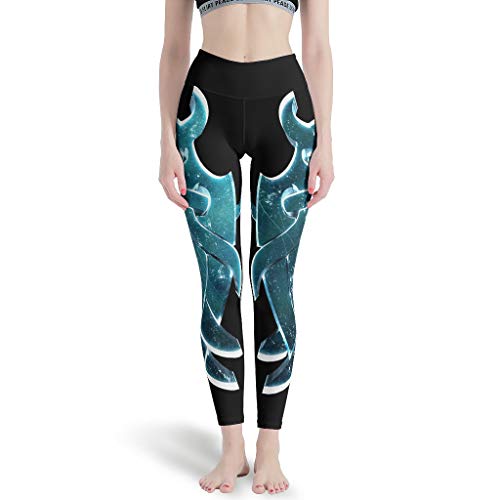 LPLoveYogaShop - Leggings para Mujer, Estilo Vintage, Color Azul, Estilo Vikingo, Estilo nórdico, diseño de mitología, Polainas Finas