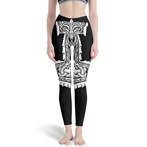 LPLoveYogaShop - Leggings nórdicos para Mujer, diseño de dragón Vikingo, con Nudos celtas y Estampado de Tatuaje, Estilo Estiloso, Pantalones de Yoga para Mujer